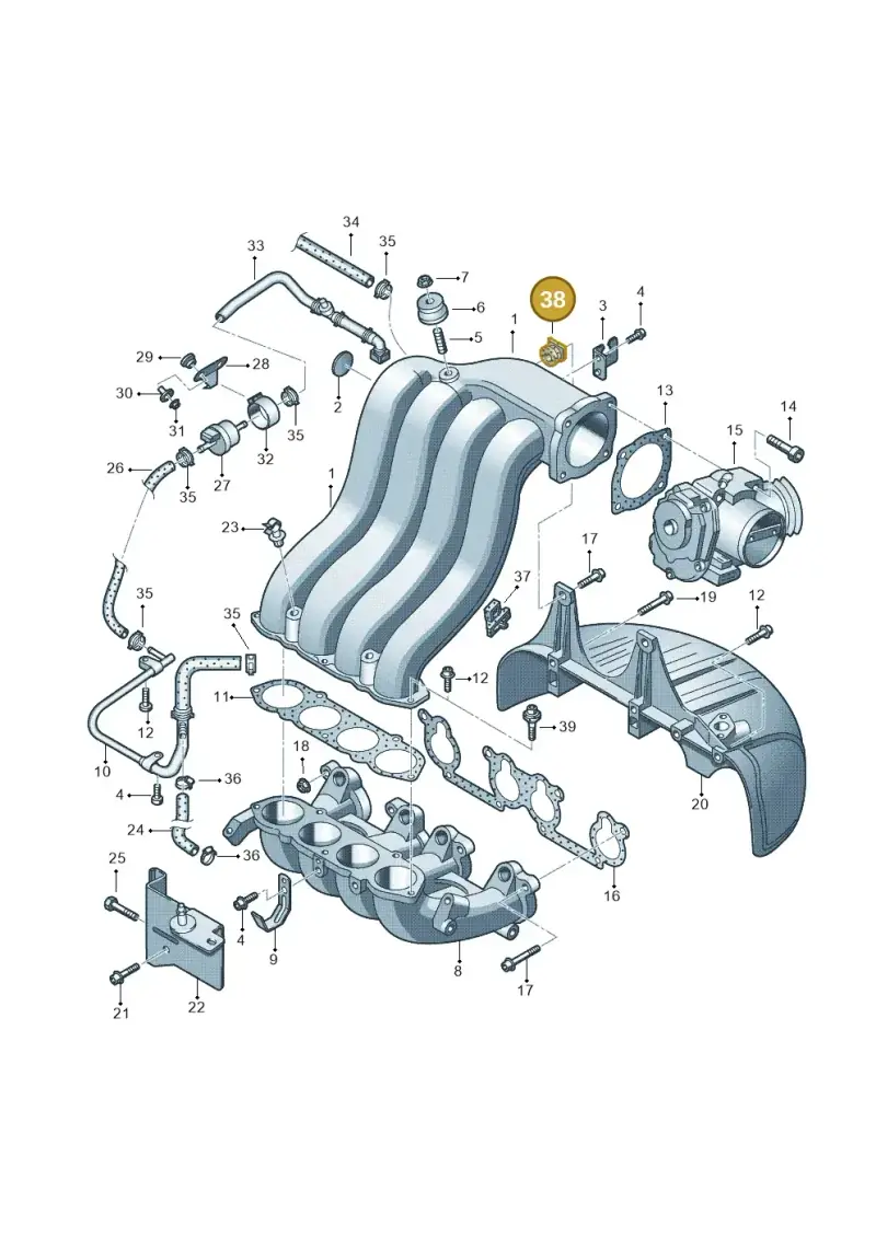 6Q0133459A — Volkswagen Polo (2011-2014) diagram 194133270, position 38