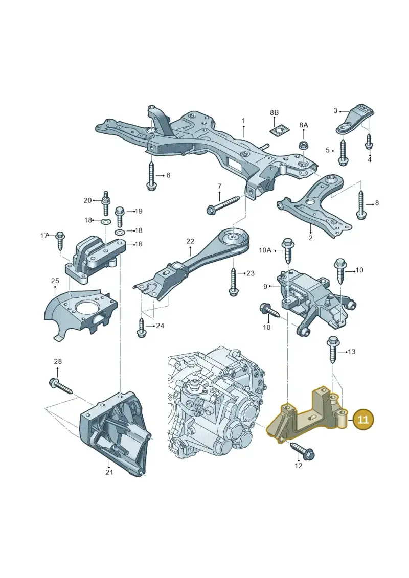 6Q0199111T — Volkswagen Polo (2012-2014) diagram 747199280, position 11