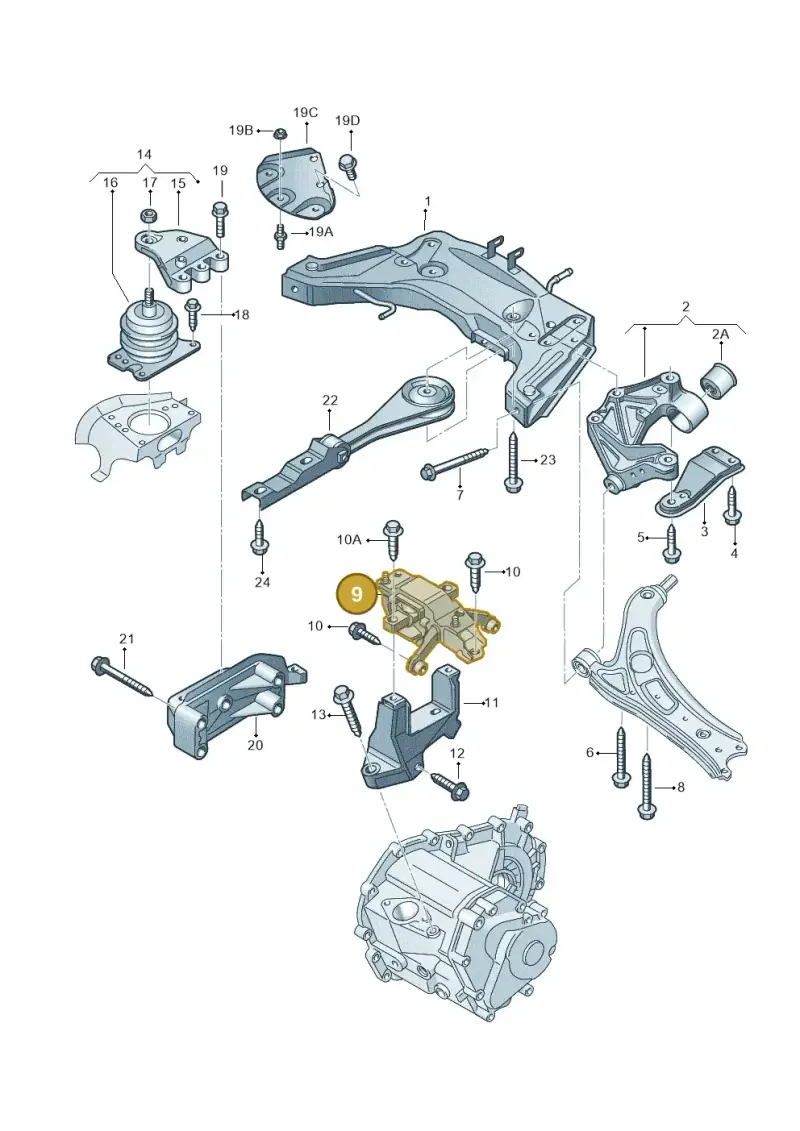 6Q0199555BA — Volkswagen POLO (2005-) diagram 253199200, position 9