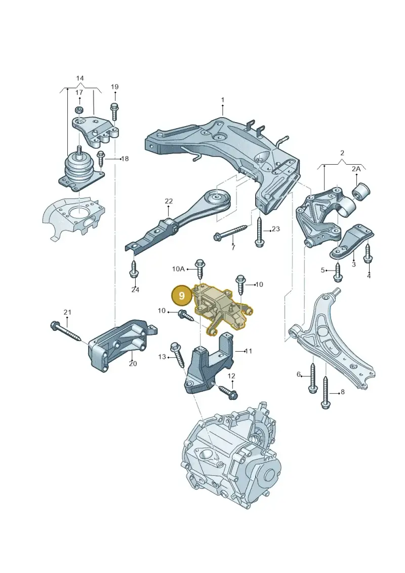 6Q0199555BA — Volkswagen Polo (2008-2009) diagram 657199200, position 9