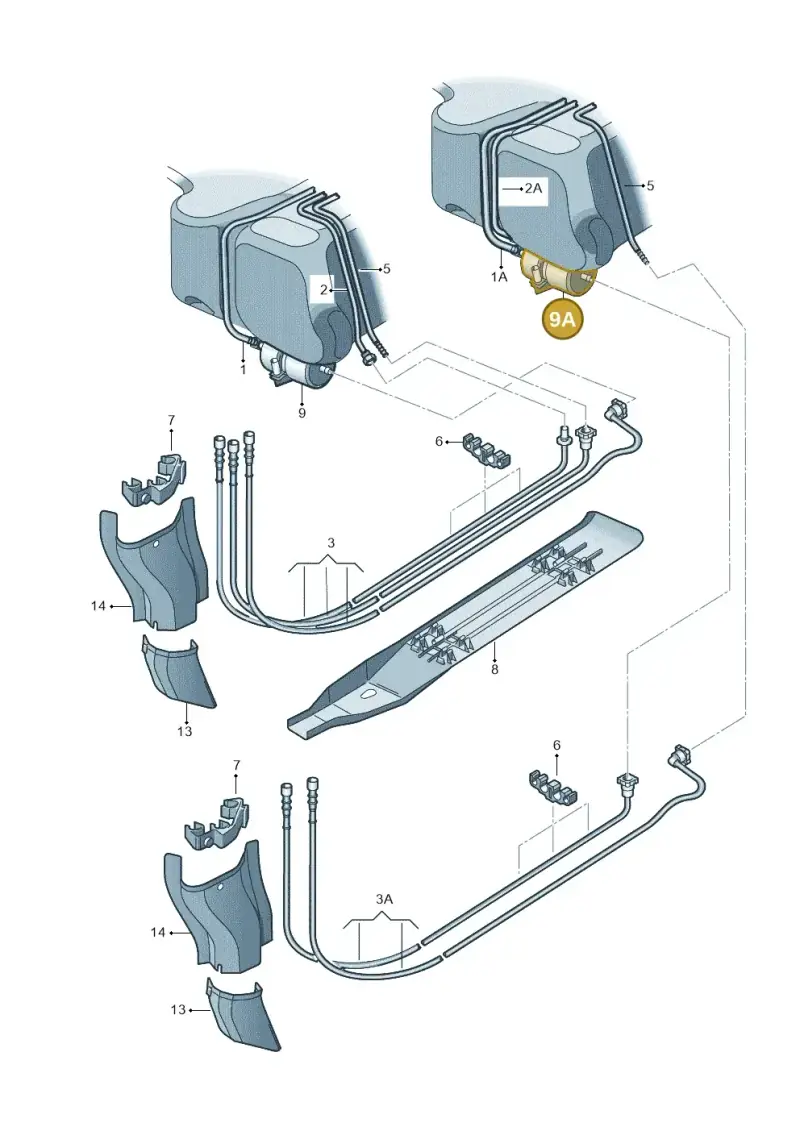 6Q0201051H — Volkswagen Polo (2008-2009) diagram 657201400, position 9A