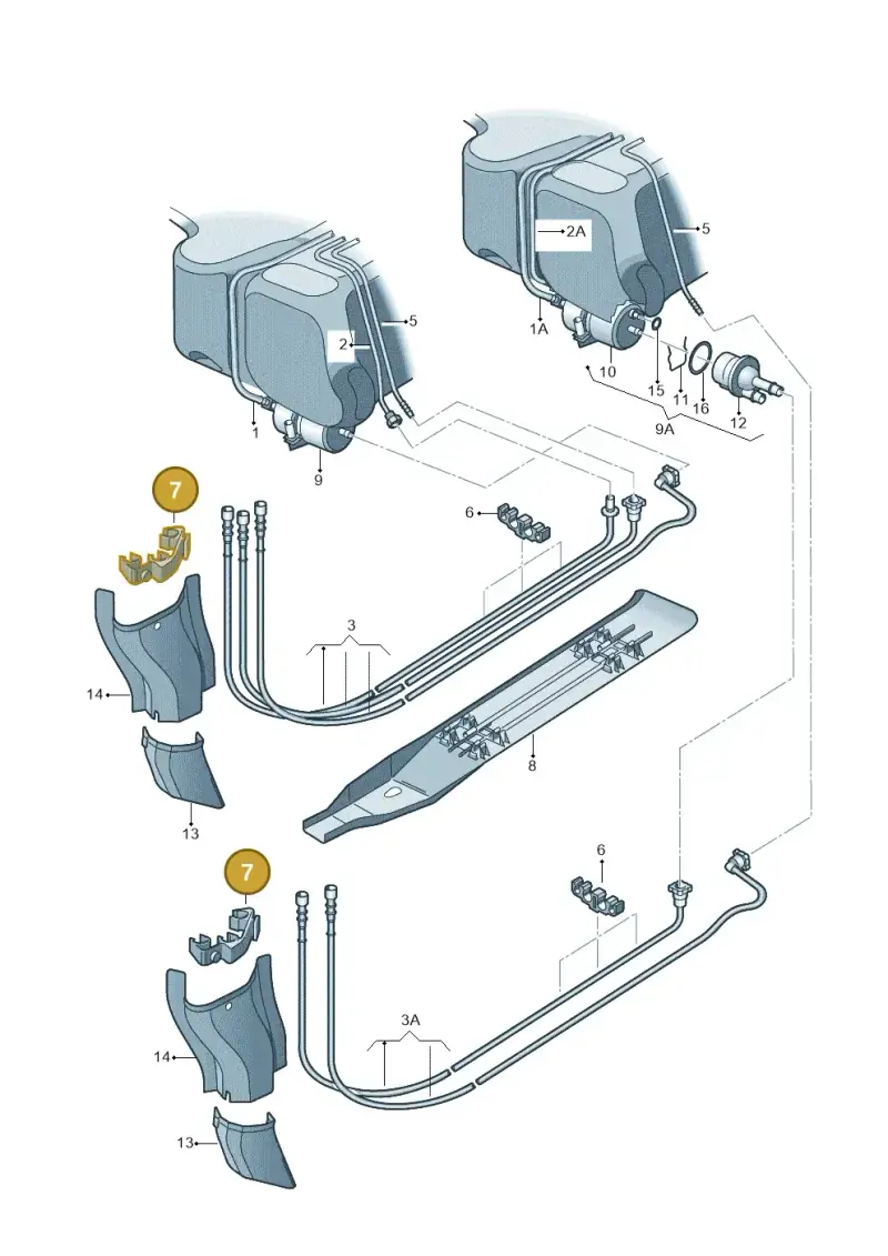 6Q0201449A — Volkswagen Polo (2011-2014) diagram 253201400, position 7