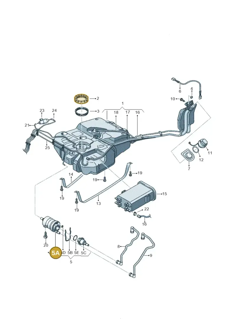 6Q0201511 — Volkswagen CADDY (2004-) diagram 443201050, position 5A