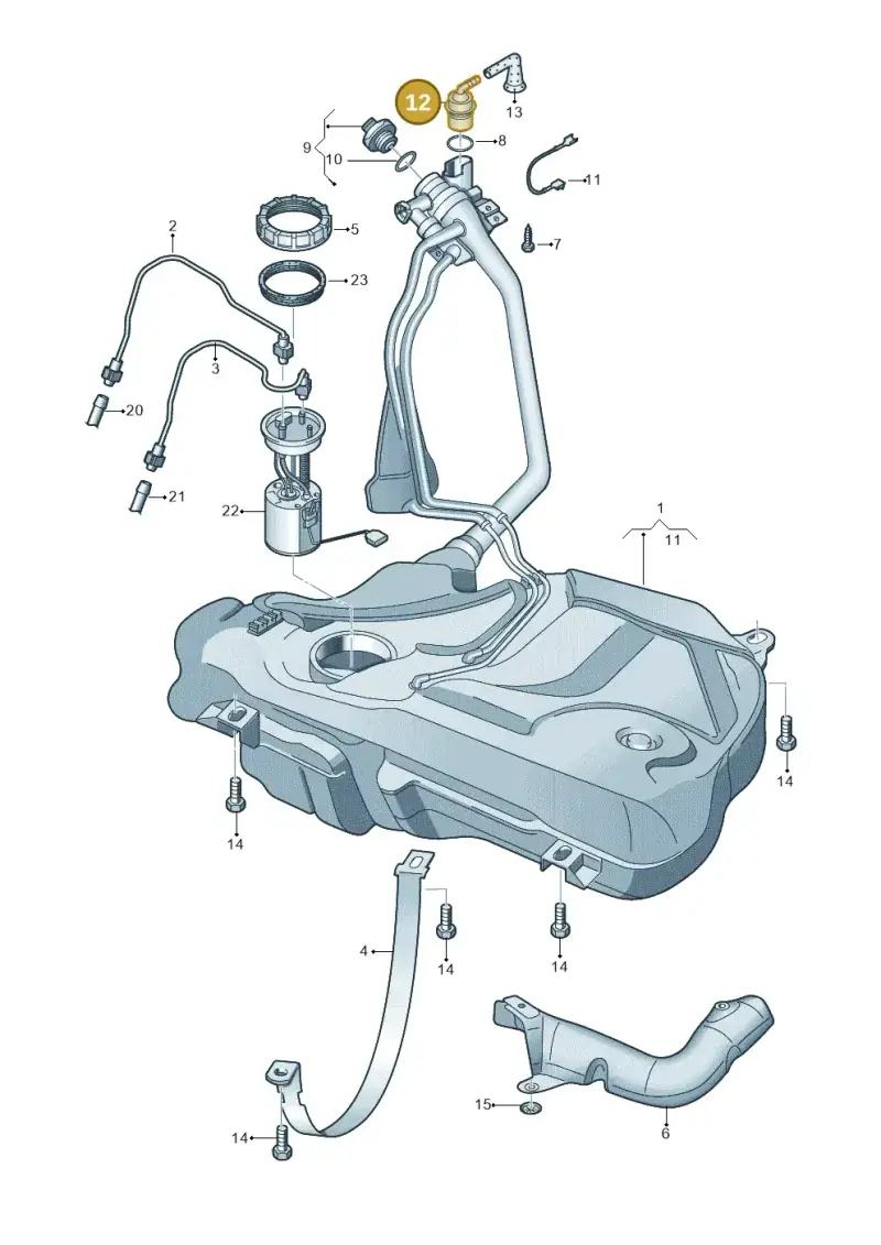 6Q0201752 — Volkswagen Polo 1.4 BlueMotion (2014-2017) diagram 747201650, position 12