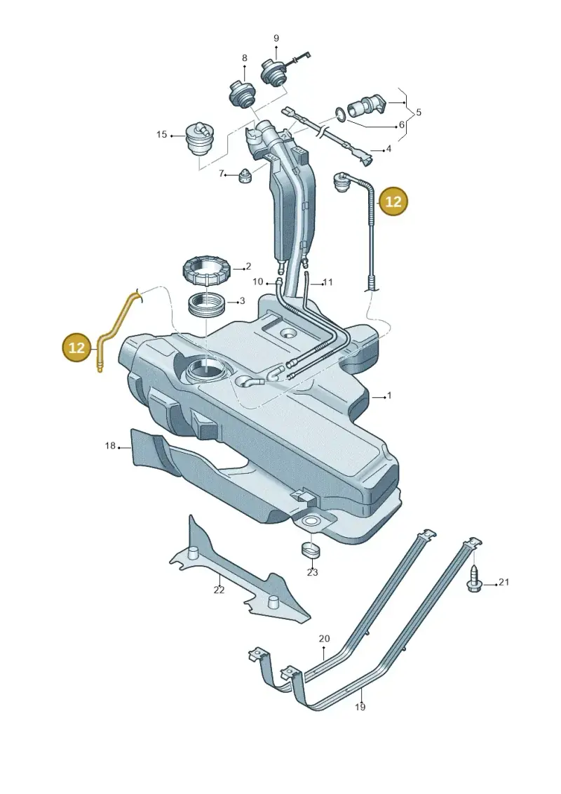 6Q0201997A — Volkswagen Polo (2011-2014) diagram 203201050, position 12
