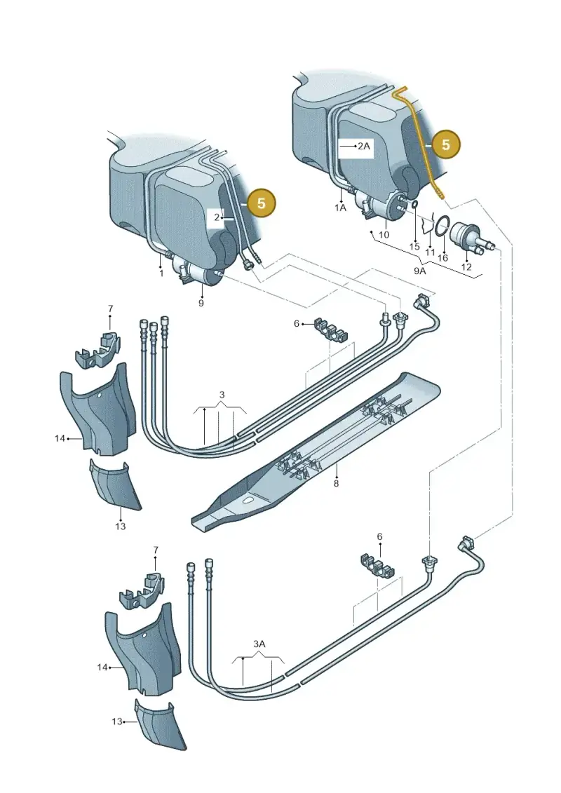 6Q0201997A — Volkswagen Polo (2011-2014) diagram 253201400, position 5