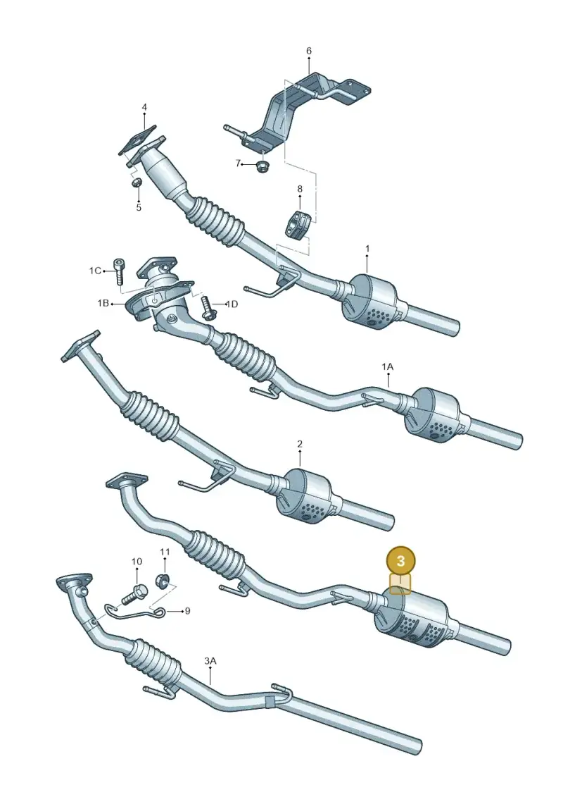 6Q0253091T — Volkswagen Polo (2008-2009) diagram 253253500, position 3