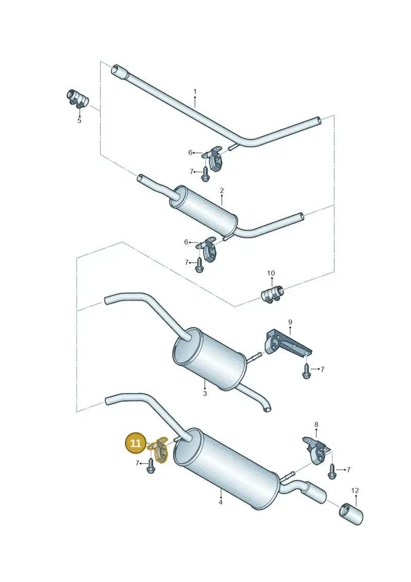 6Q0253144B — Volkswagen Polo (2012-2014) diagram 672253800, position 11