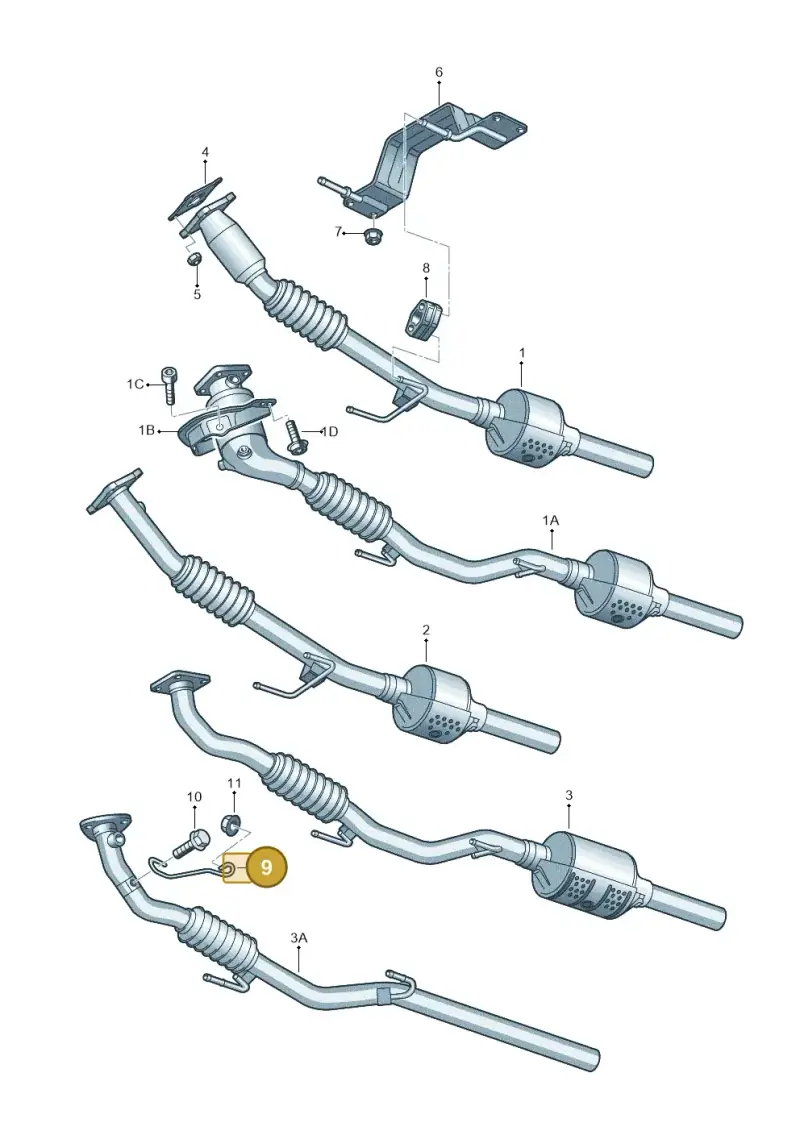 6Q0253197A — Volkswagen Polo (2008-2009) diagram 253253500, position 9