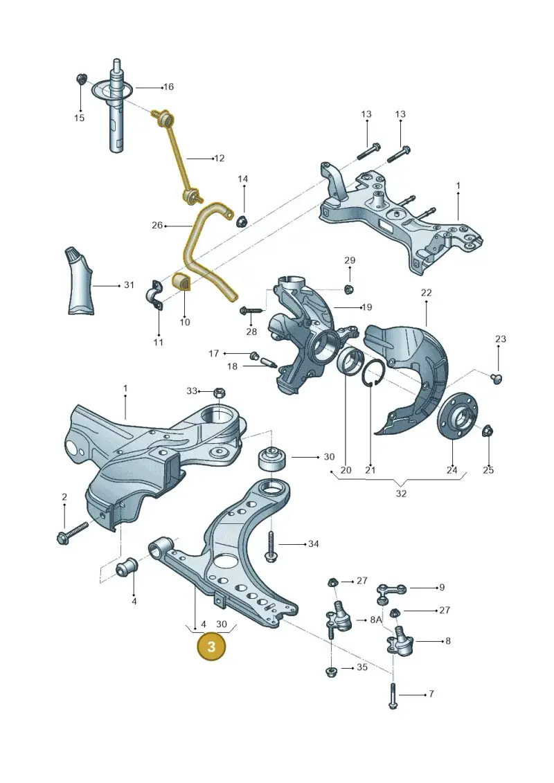 6Q0407151L — Volkswagen Crossfox (2014-2021) diagram 558407060, position 3