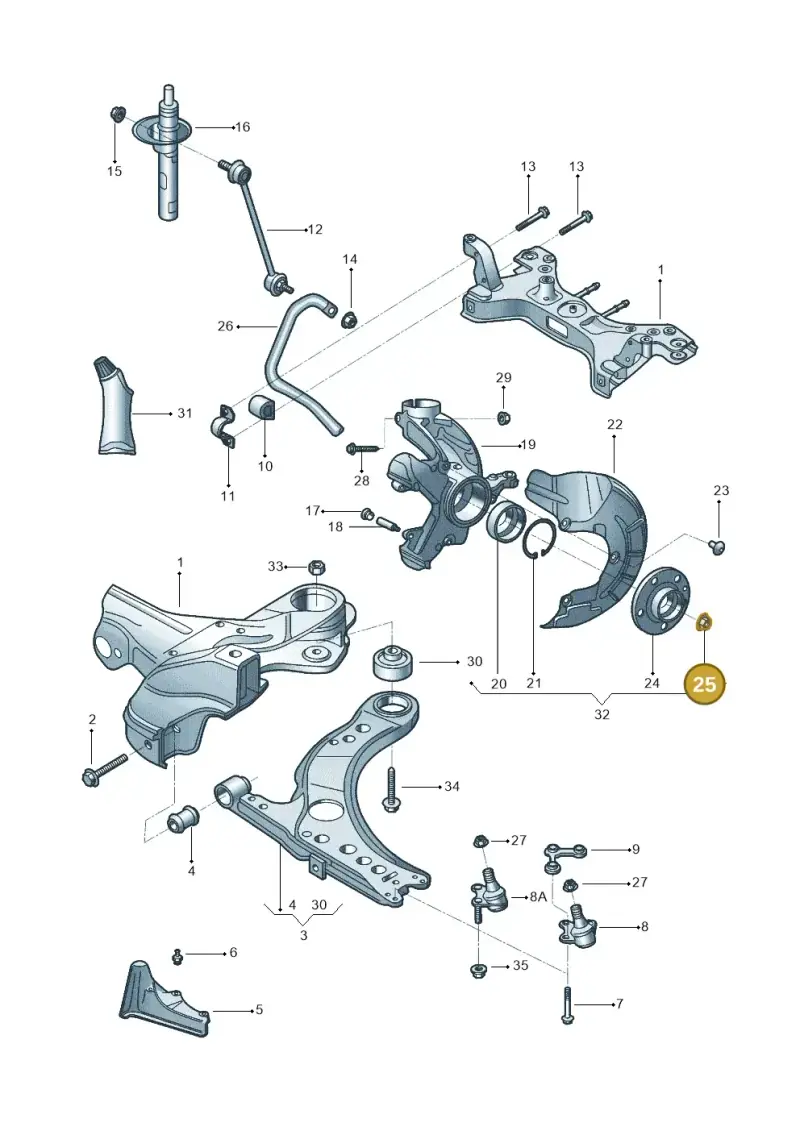 6Q0407396C — Volkswagen Crossfox (2009-2014) diagram 558407050, position 25