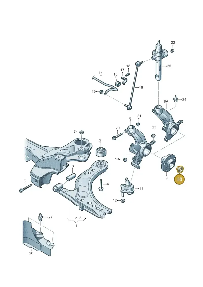 6Q0407396C — Volkswagen Polo (2008-2009) diagram 657407000, position 10