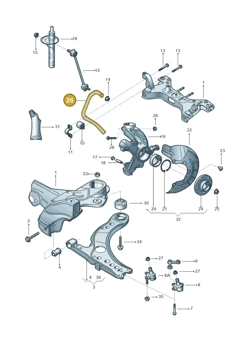 6Q0411305AN — Volkswagen Crossfox (2014-2021) diagram 558407060, position 26