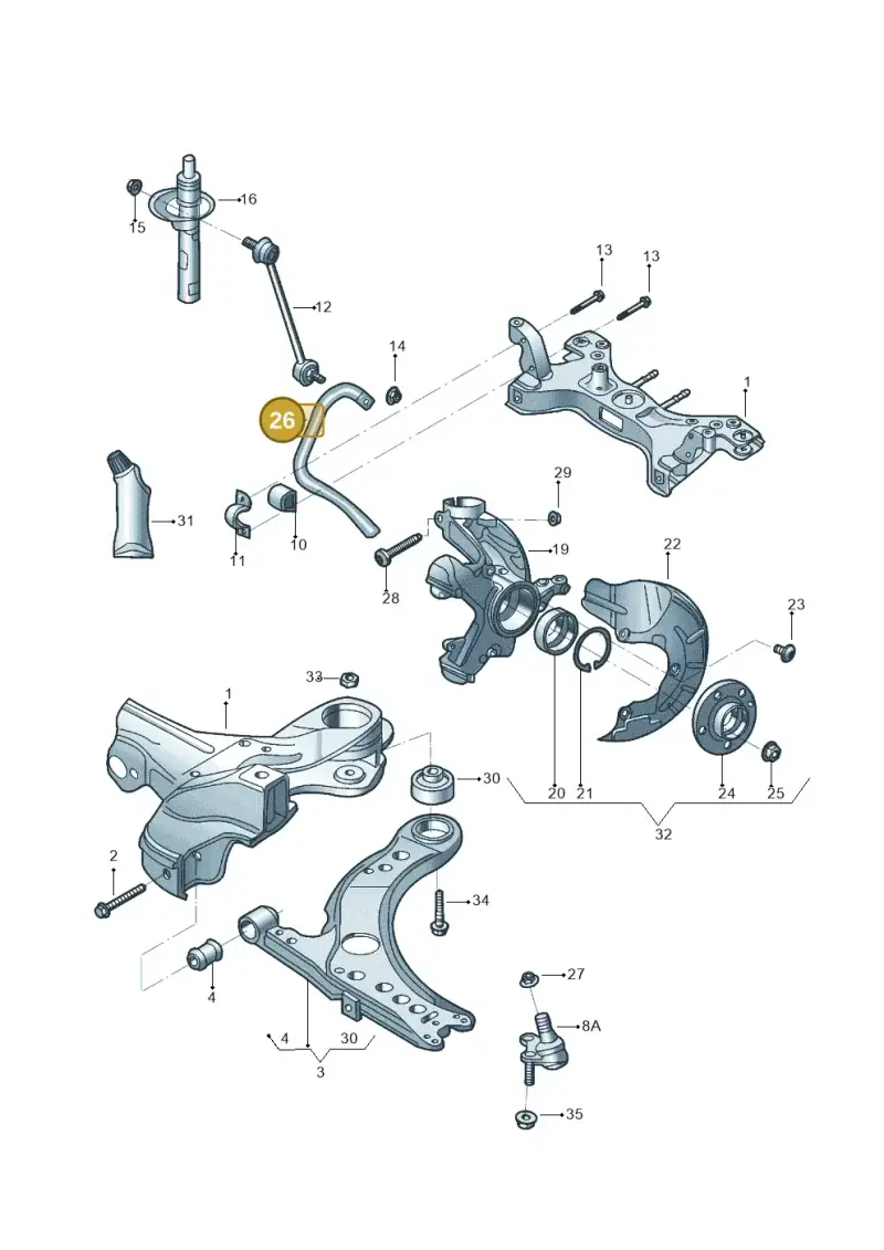 6Q0411305AN — Volkswagen Spacefox (2014-2019) diagram 799407010, position 26