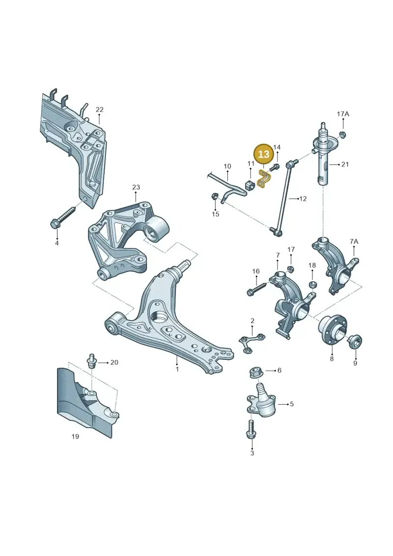 6Q0411334A — Volkswagen Polo (2008-2009) diagram 253407100, position 13