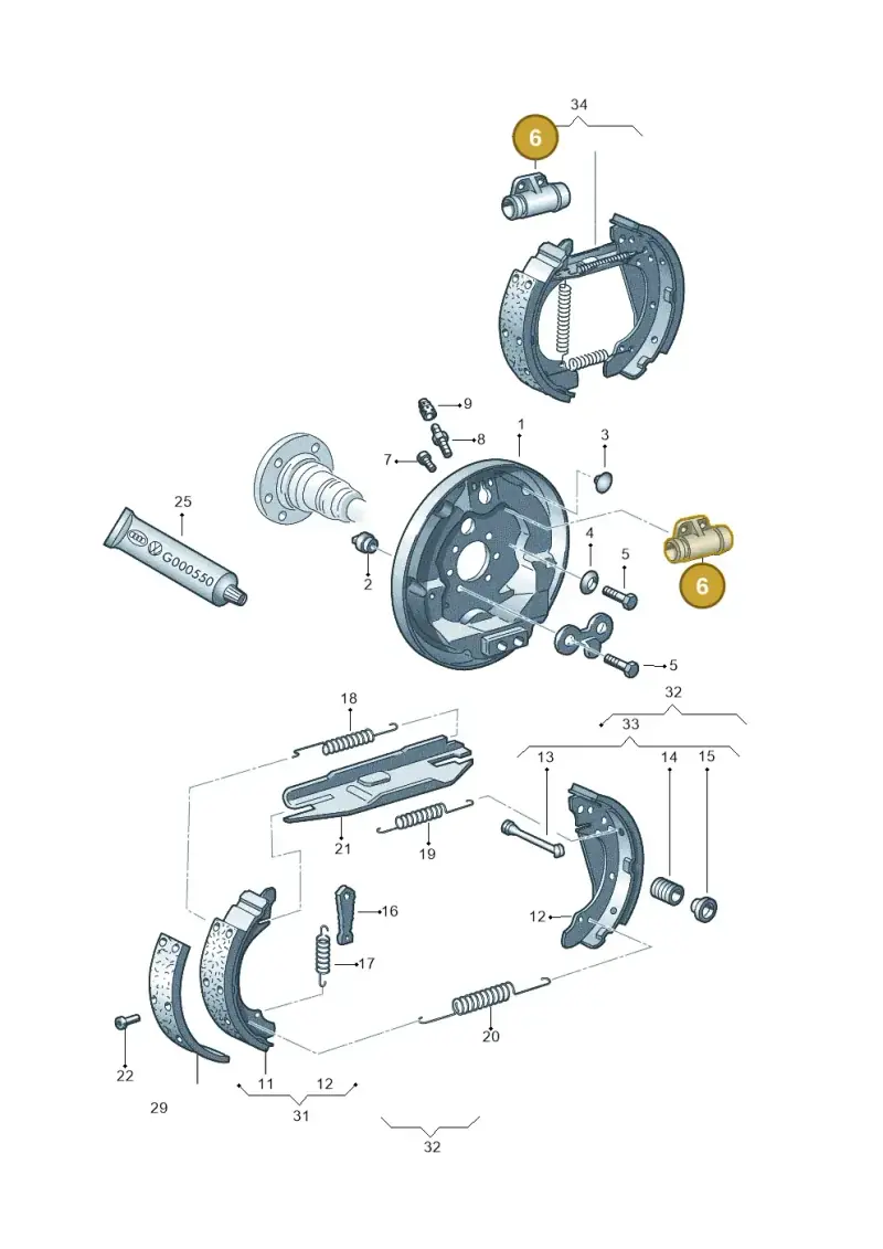 6Q0611053C — Volkswagen Polo (2011-2014) diagram 158609200, position 6
