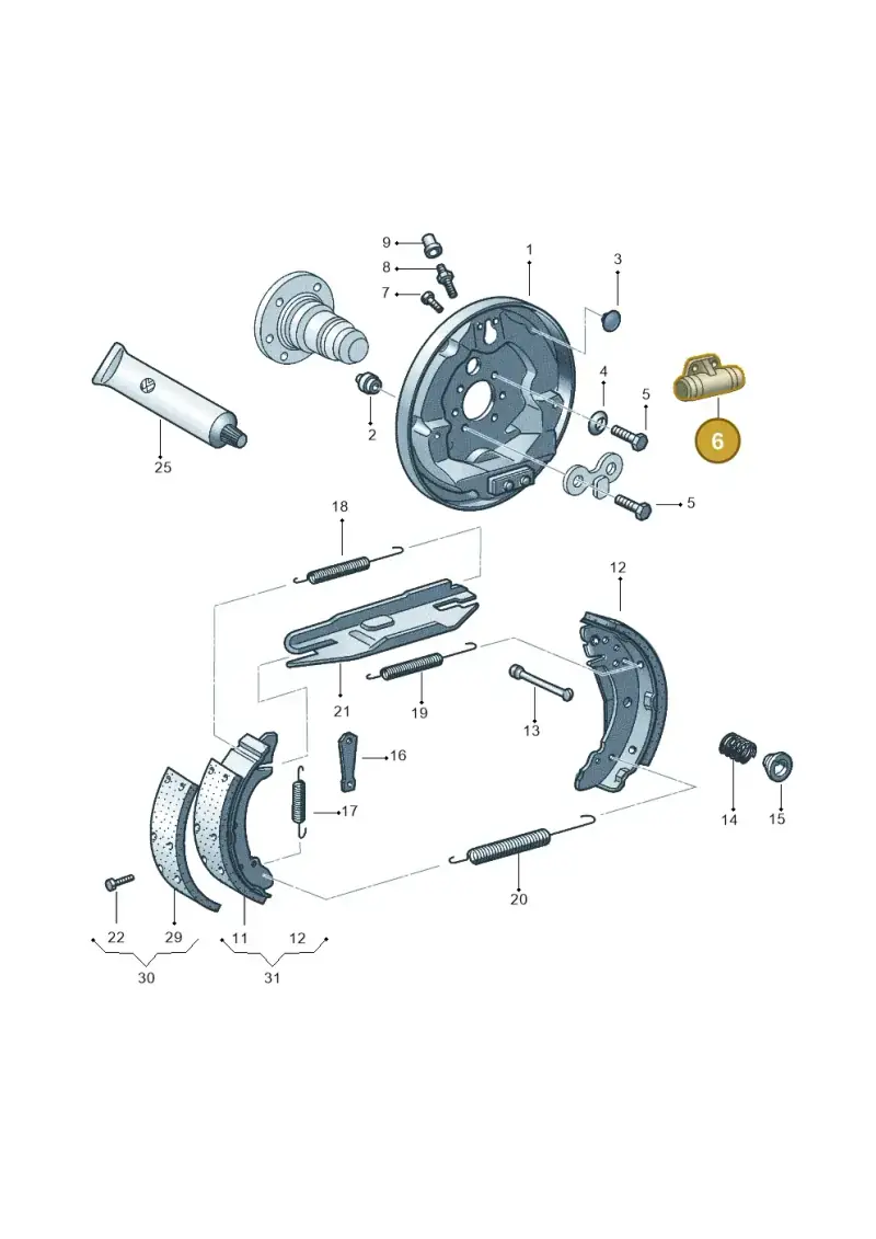 6Q0611053C — Volkswagen FOX                    04> (2003-) diagram 542609020, position 6