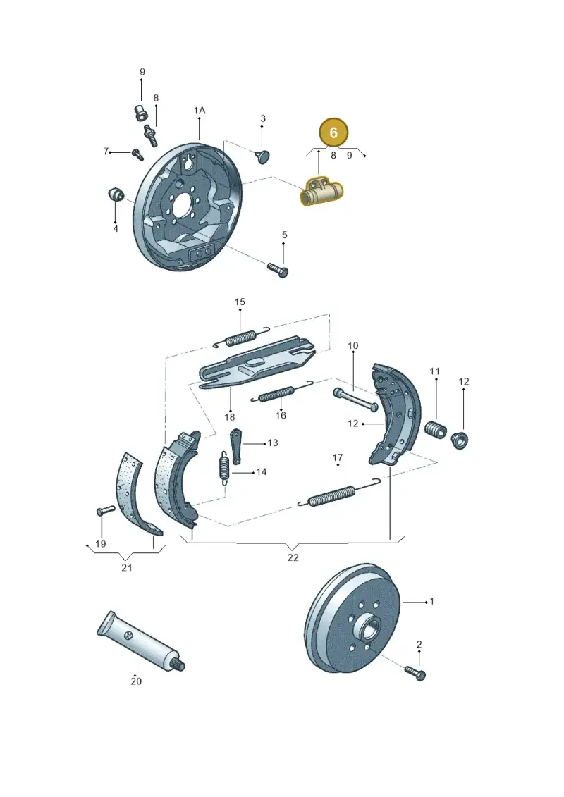 6Q0611053C — Volkswagen Up! 1.0 TSI (2013-2017) diagram 559609000, position 6