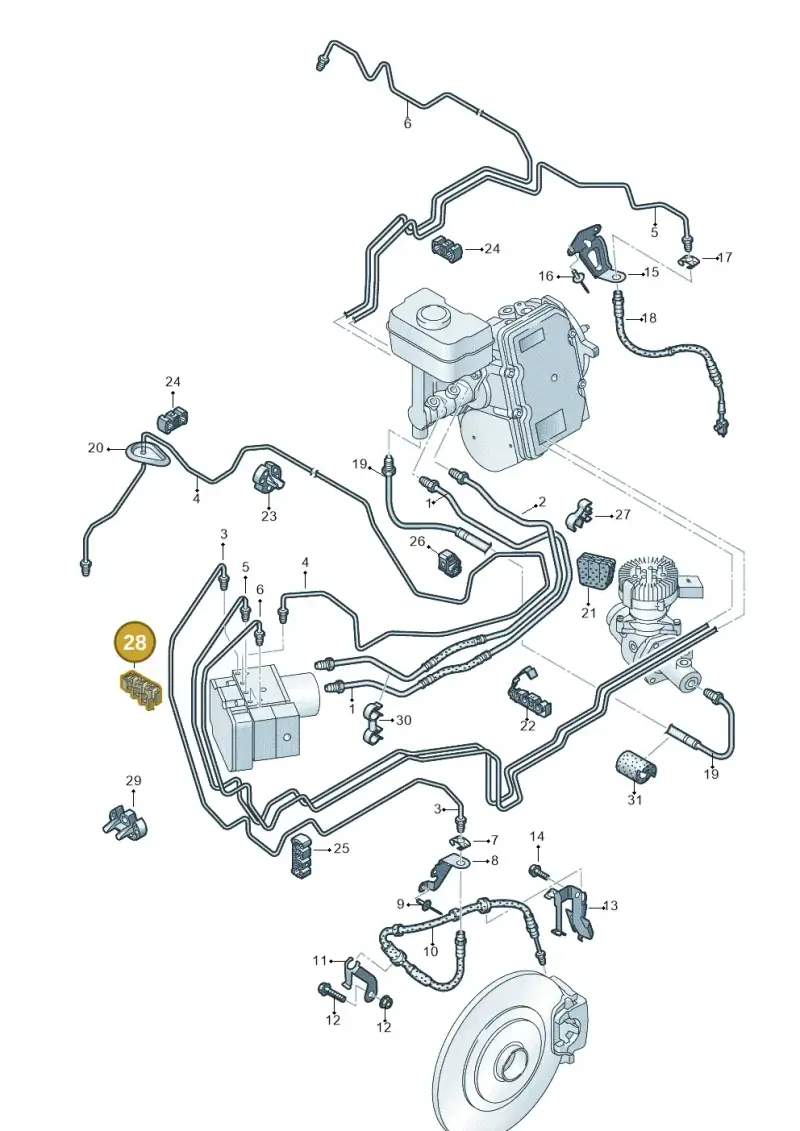 6Q0611797L — Volkswagen Touareg (2017-2023) diagram 859611250, position 28