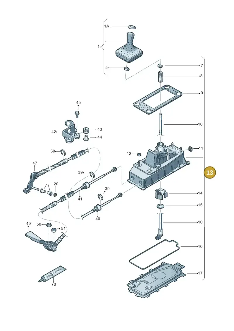 6Q0711050B — Volkswagen Polo 1.4 BlueMotion (2014-2017) diagram 672711300, position 13