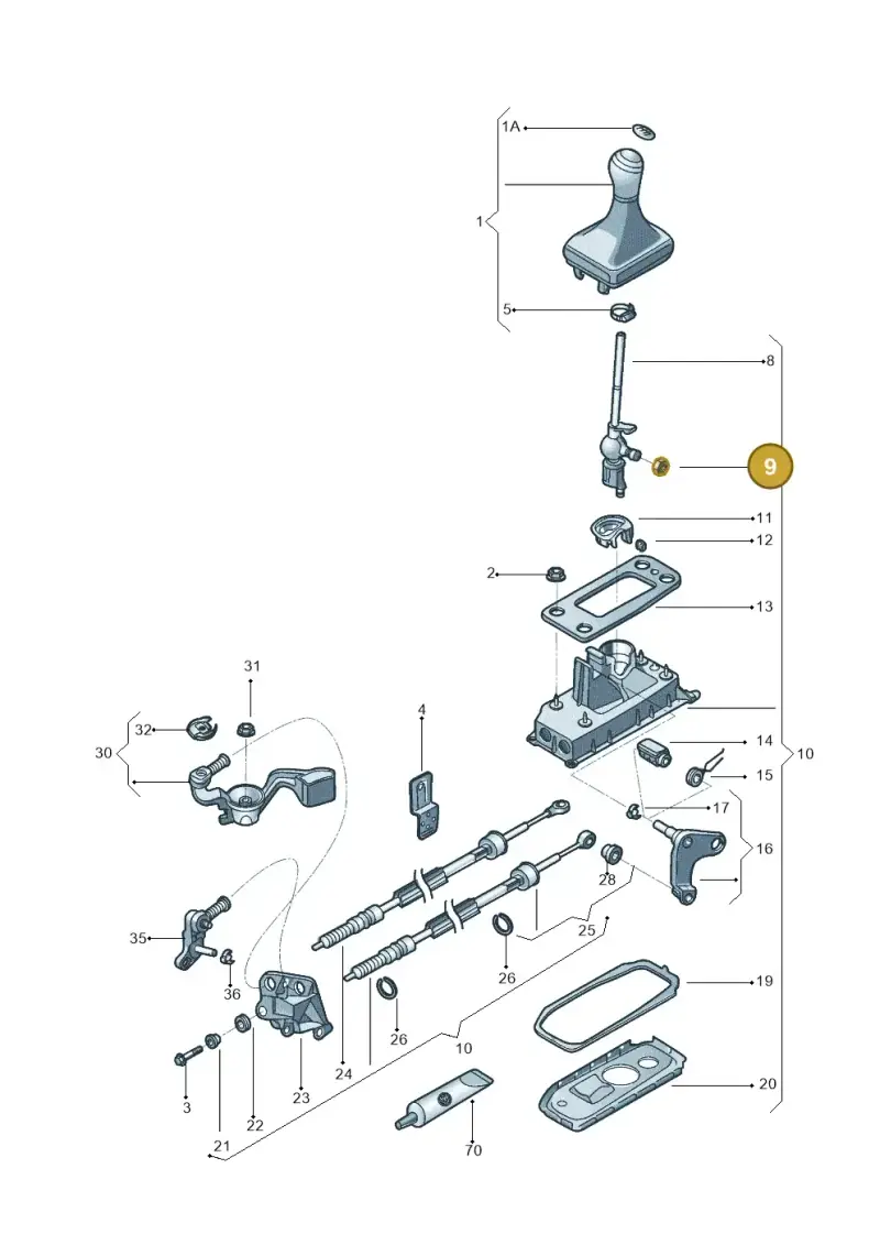 6Q0711067A — Volkswagen Up! 1.0 TSI (2013-2017) diagram 559711300, position 9