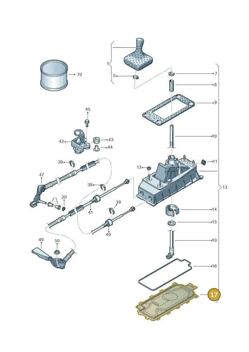 6Q0711090 — Volkswagen Polo (2009-2014) diagram 461711350, position 17
