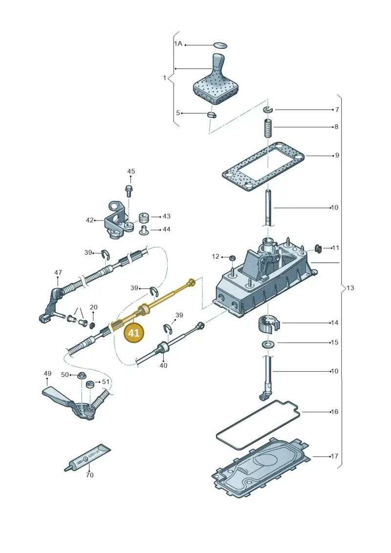 6Q0711265AM — Volkswagen Polo 1.4 BlueMotion (2014-2017) diagram 672711300, position 41