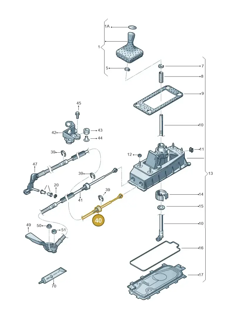 6Q0711266AC — Volkswagen Polo (2012-2014) diagram 672711300, position 40