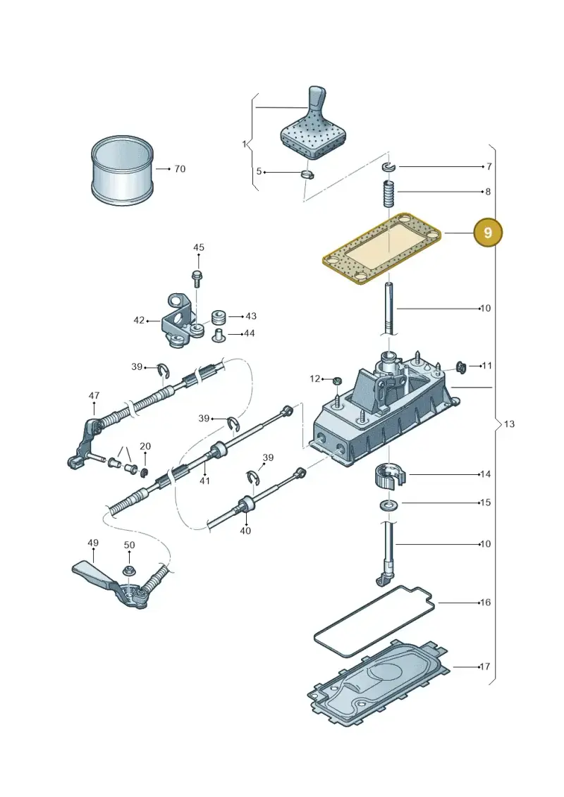 6Q0711267 — Volkswagen Polo (2009-2014) diagram 461711350, position 9