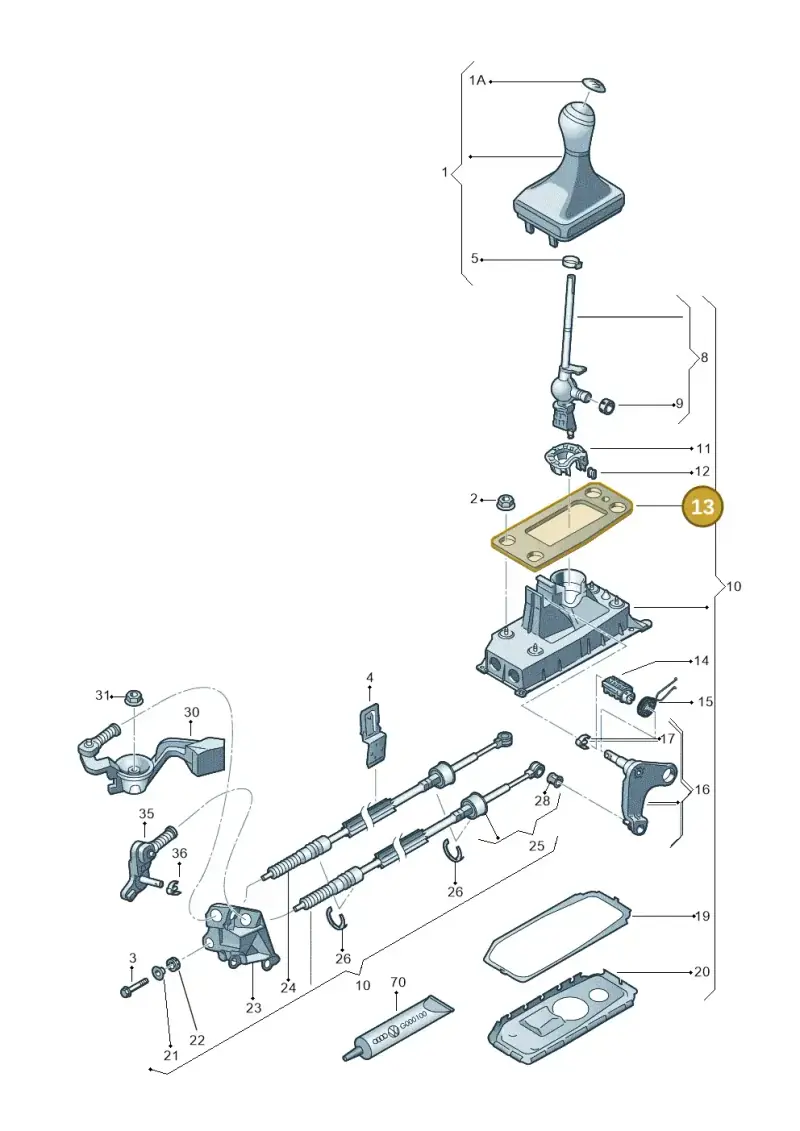 6Q0711267 — Volkswagen Up! BlueMotion (2011-2016) diagram 723711300, position 13