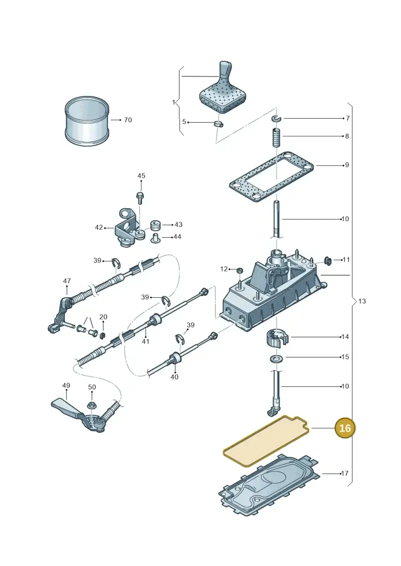 6Q0711267A — Volkswagen Polo (2009-2014) diagram 461711350, position 16