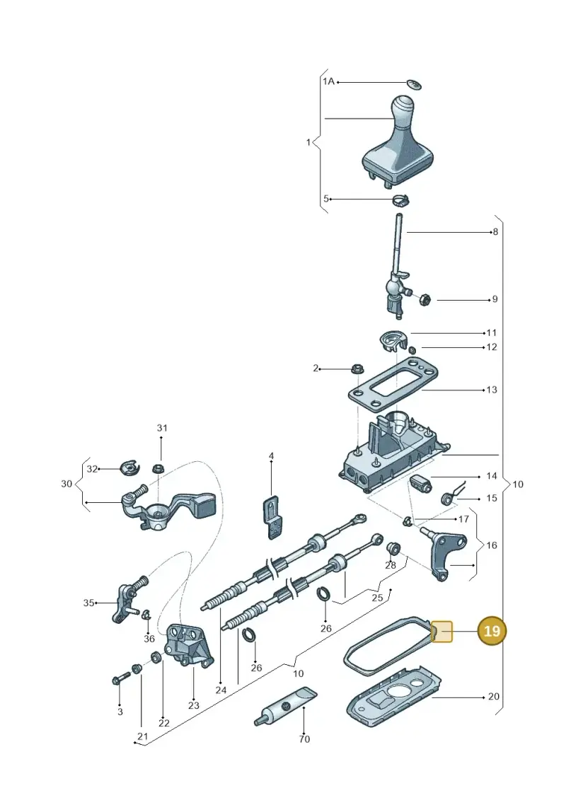 6Q0711267A — Volkswagen Up! 1.0 TSI (2013-2017) diagram 559711300, position 19