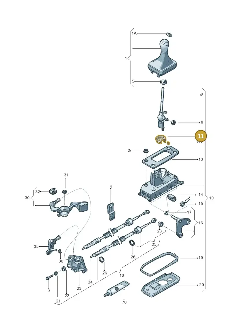 6Q0711699 — Volkswagen Up! 1.0 TSI (2013-2017) diagram 559711300, position 11