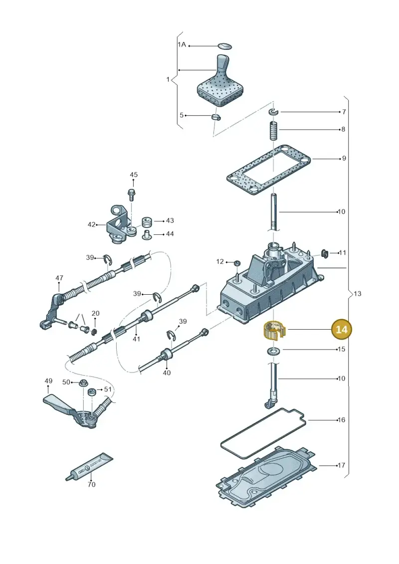 6Q0711699 — Volkswagen Polo 1.4 BlueMotion (2014-2017) diagram 672711300, position 14