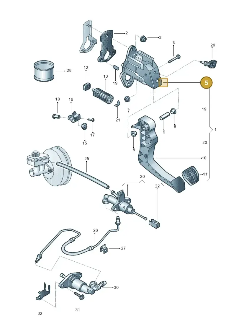 6Q0721373C — Volkswagen Voyage (2016-2023) diagram 565721250, position 5