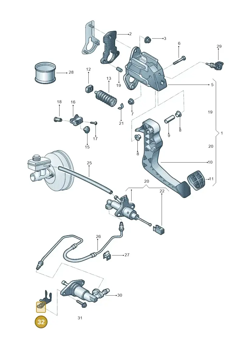 6Q0721487D — Volkswagen Voyage (2016-2023) diagram 565721250, position 32
