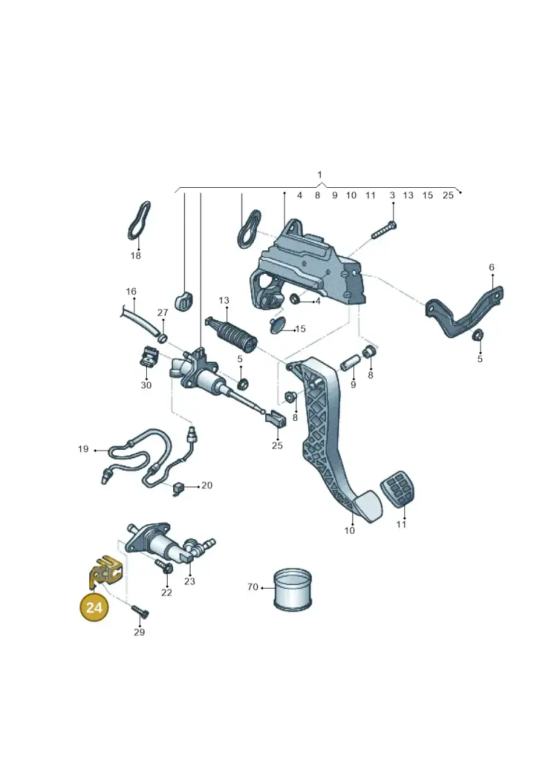 6Q0721487D — Volkswagen C-Trek 1.5 (2016-) diagram 860721025, position 24