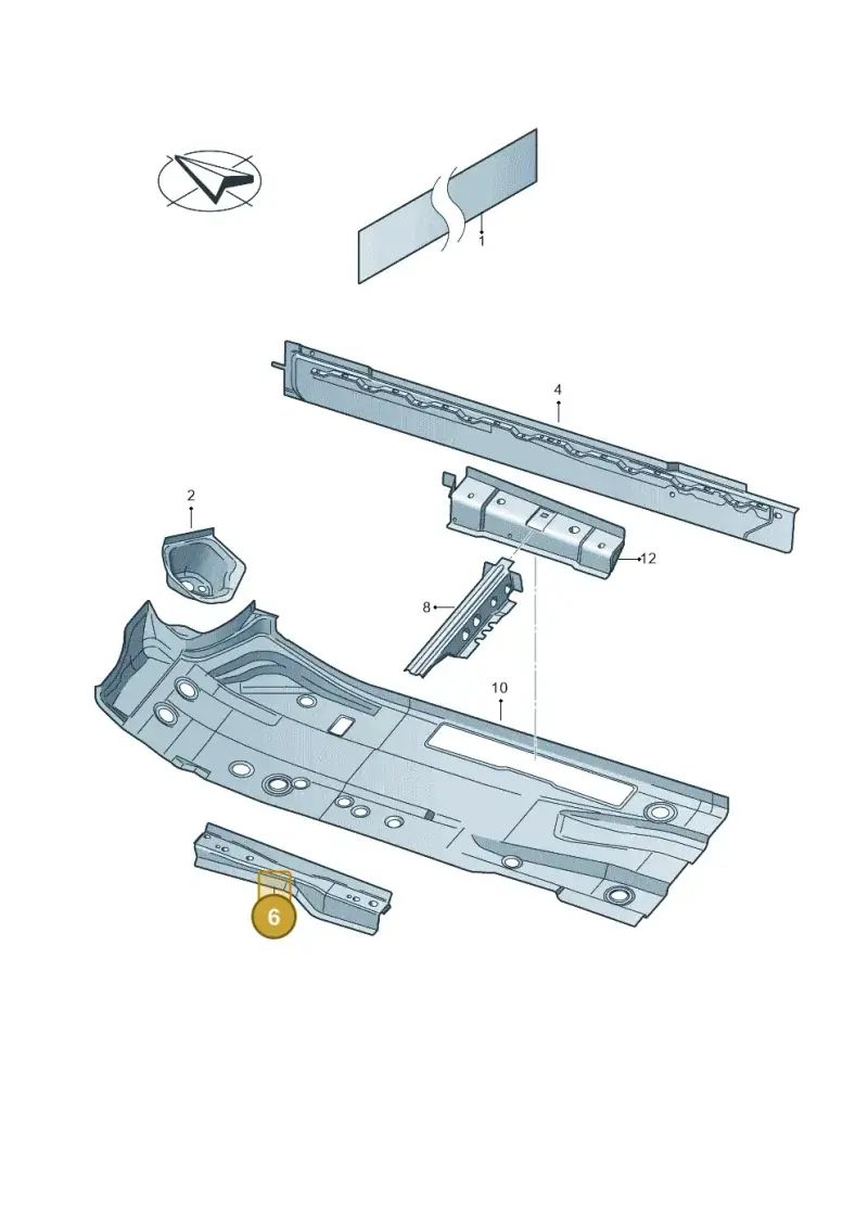6Q0802381A — Volkswagen Polo (2010-2015) diagram 677803110, position 6