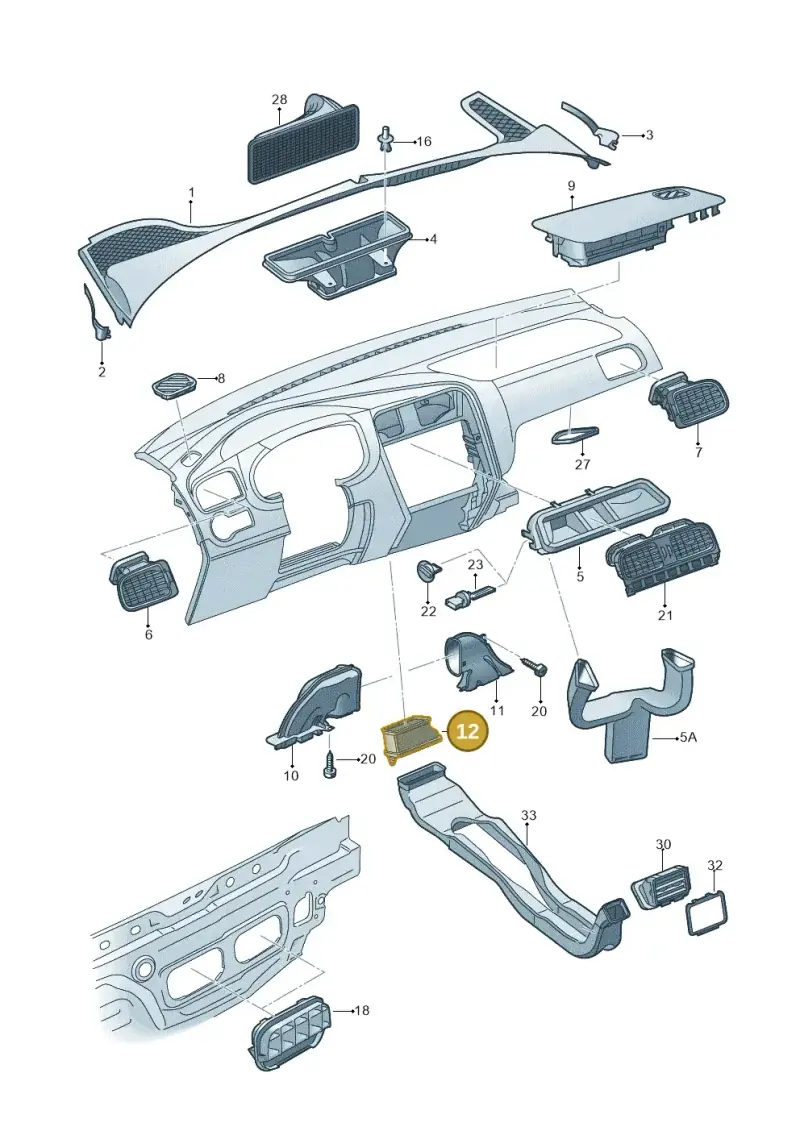6Q0819159C — Volkswagen Polo (2009-2014) diagram 677819350, position 12