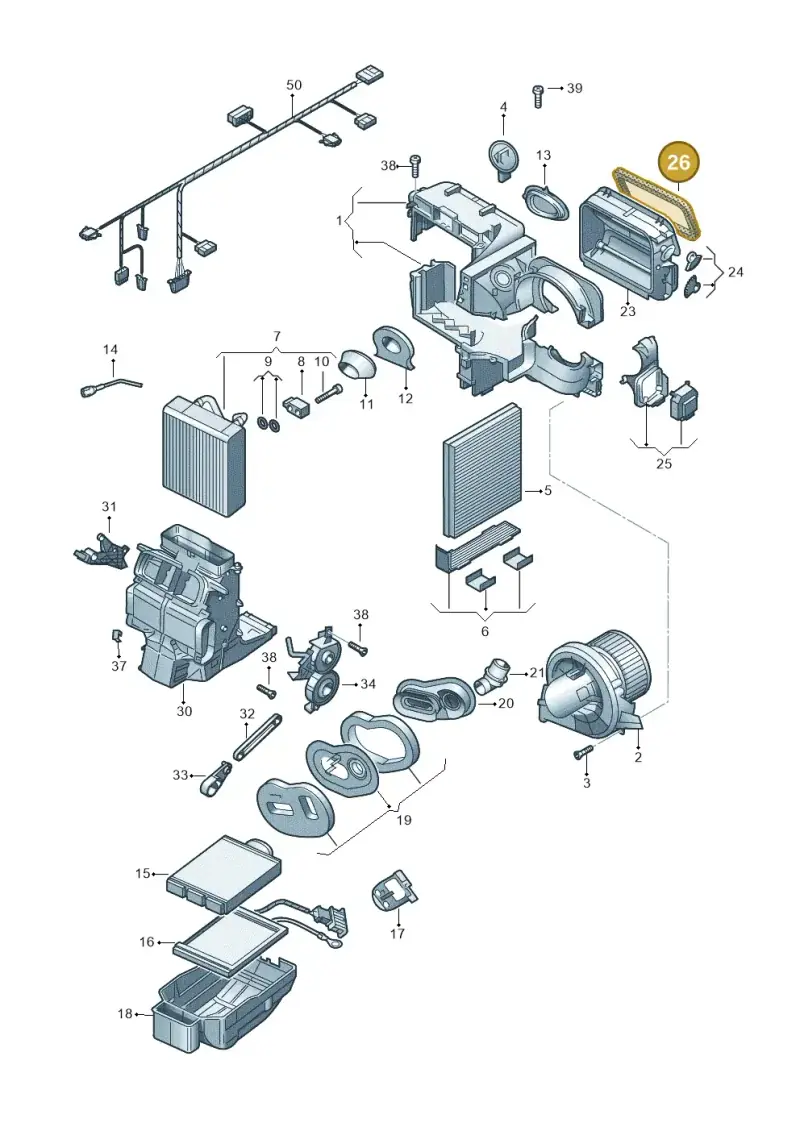 6Q0819165 — Volkswagen Polo 1.6 (2020-2022) diagram 773820100, position 26