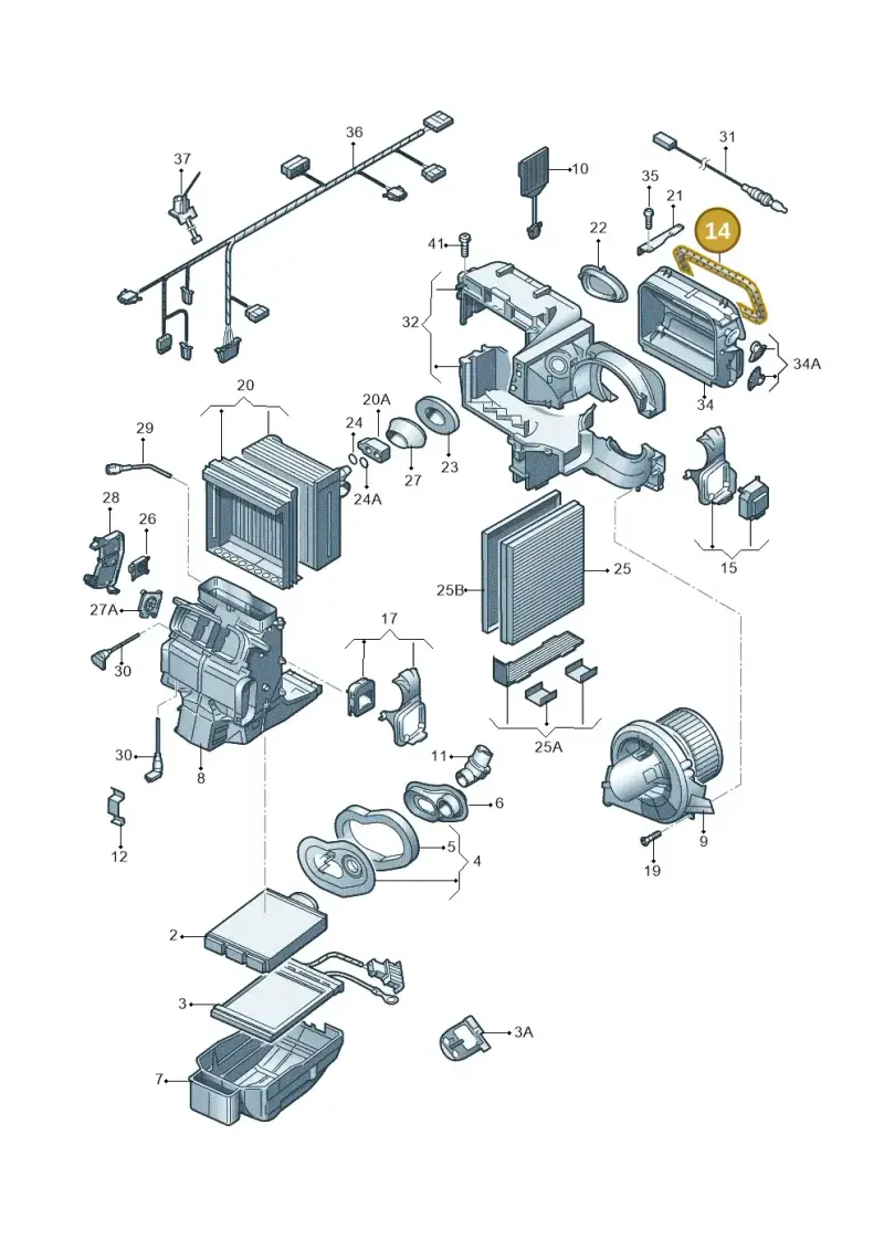 6Q0819165A — Volkswagen Polo (2011-2014) diagram 253820200, position 14