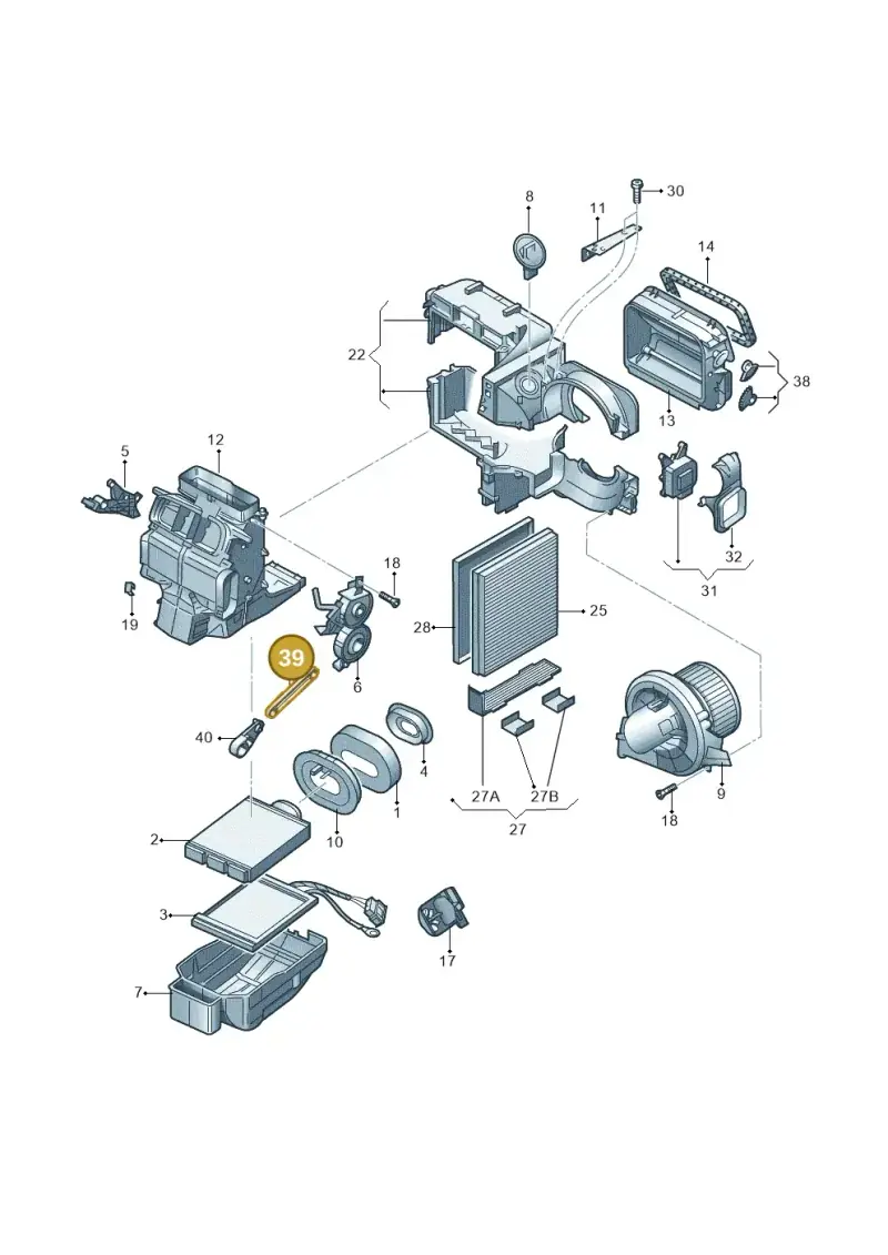 6Q0819493 — Volkswagen Polo (2012-2014) diagram 253819250, position 39