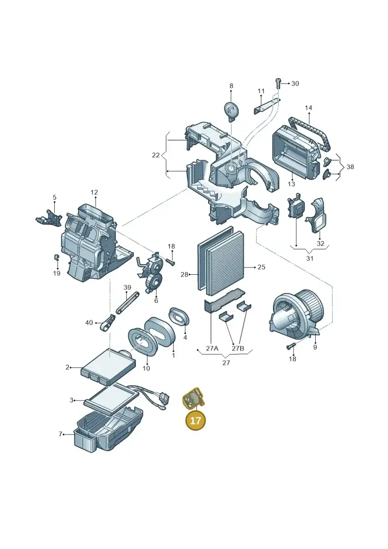 6Q0819549 — Volkswagen Polo (2012-2014) diagram 253819250, position 17