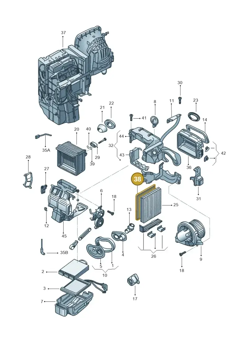 6Q0819647 — Volkswagen FOX                  M.05> (2005-) diagram 370820100, position 38