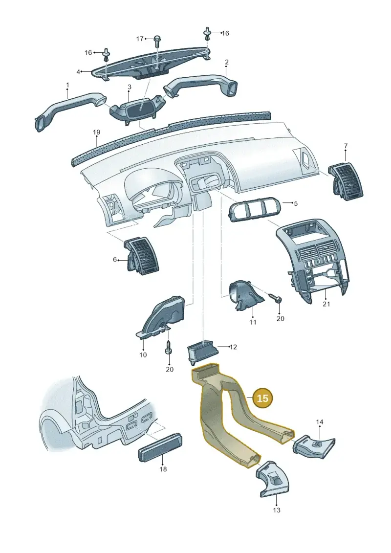 6Q0819803C — Volkswagen Polo (2011-2014) diagram 253819300, position 15