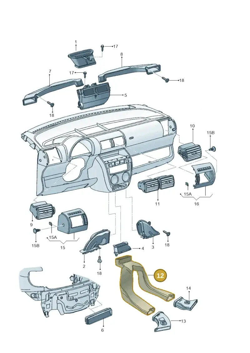 6Q0819803C — Volkswagen FOX                  M.05> (2005-) diagram 357819300, position 12