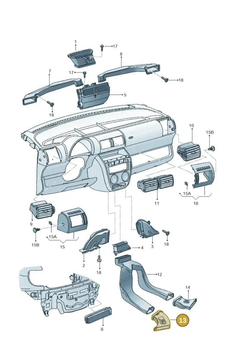 6Q0819893B — Volkswagen FOX                  M.05> (2005-) diagram 357819300, position 13