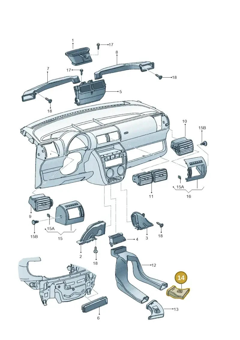 6Q0819894B — Volkswagen FOX                  M.05> (2005-) diagram 357819300, position 14
