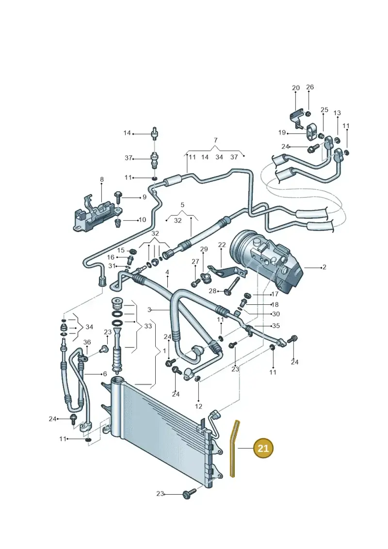 6Q0820061 — Volkswagen Polo (2011-2014) diagram 253260410, position 21