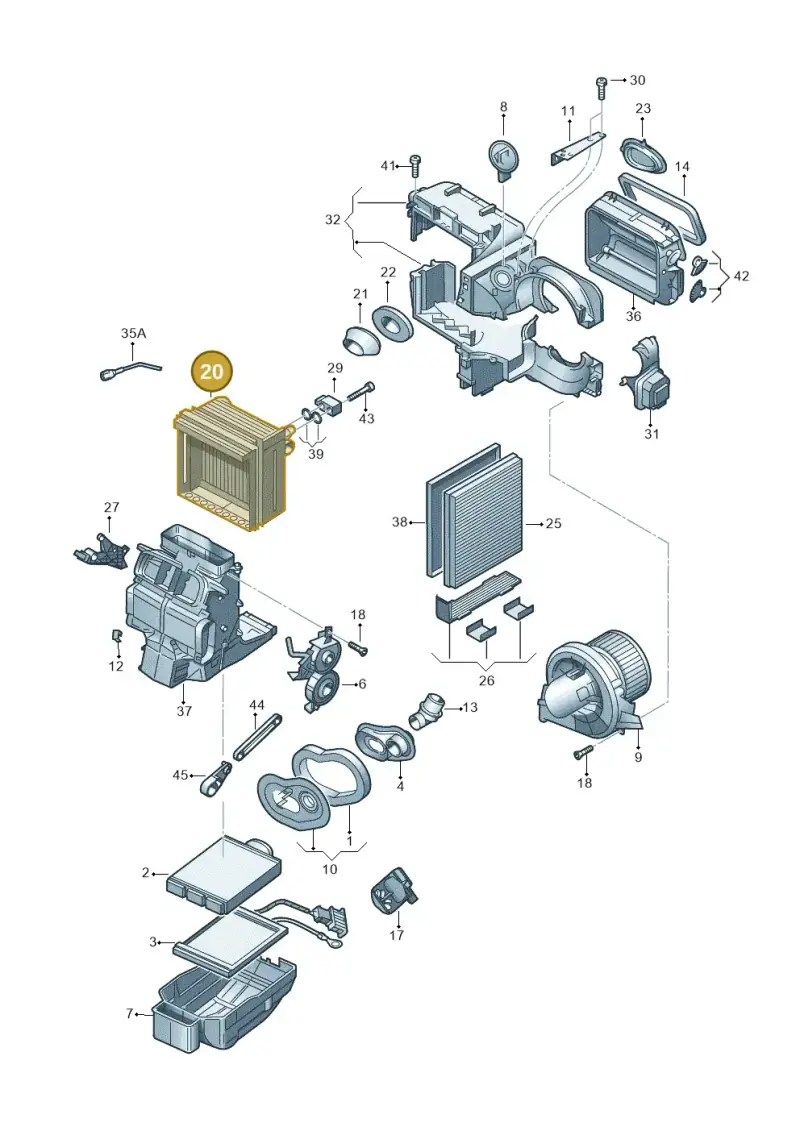 6Q0820103F — Volkswagen Polo (2012-2014) diagram 747820100, position 20